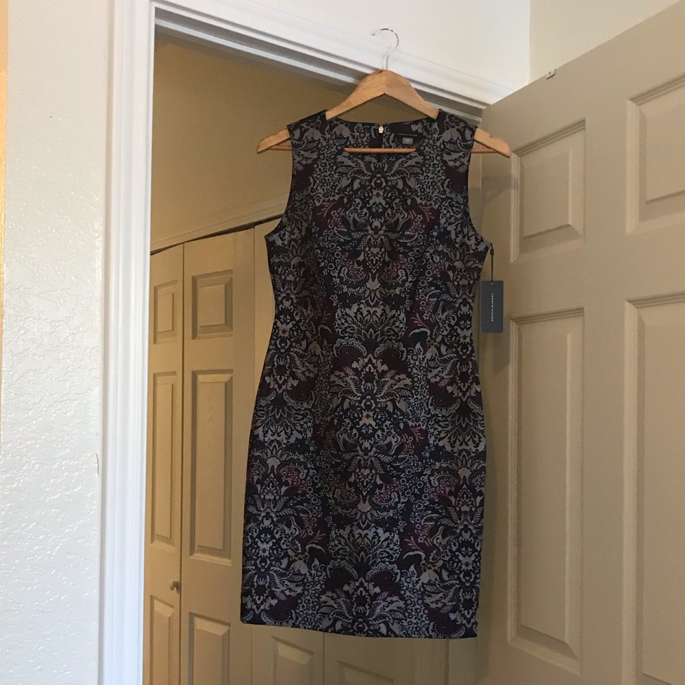 Ladies Purple/navy floral sleeveless dress